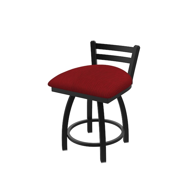 18" Low Back Swivel Vanity Stool, Black Wrinkle, Graph Ruby Seat